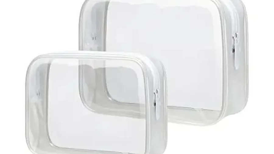 Coated fabric lining inside a toiletry bag bulk order showing wipe-clean surface